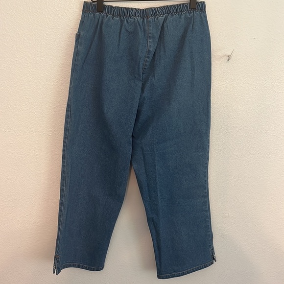 Vintage Denim Outfit Medium Embroidered Blue Jean Floral Rose Flowers 90s Y2K - Picture 13 of 15